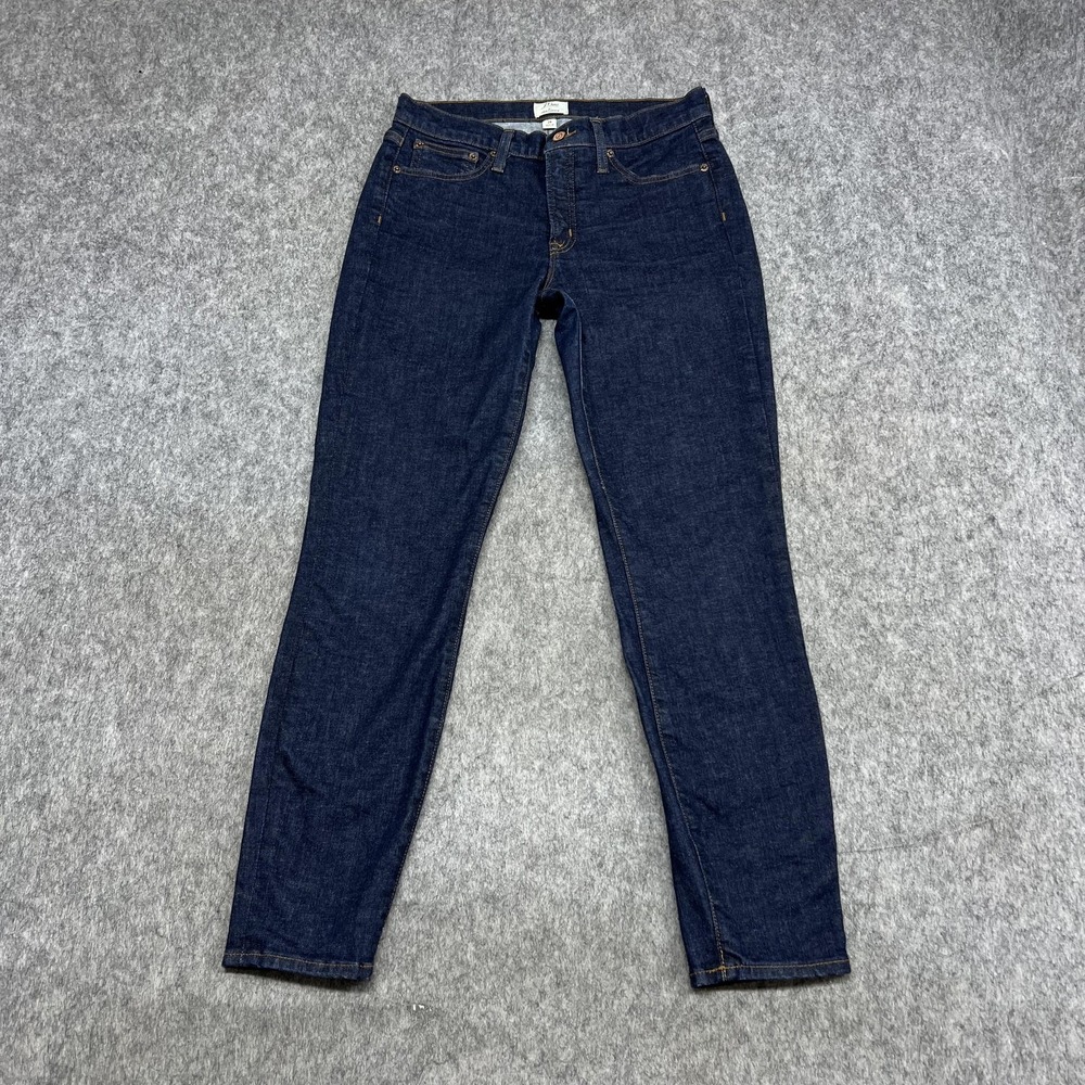 J Crew Jeans Womens 28 Blue 8 Inch Toothpick Low Rise Skinny Stretch Denim Prep